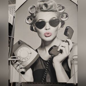 New Vintage Pin - Up Girl Canvas Wall Art Retro